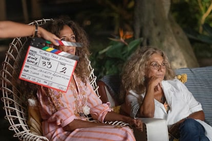 Lolita y Rosario Flores durante el rodaje del documental.