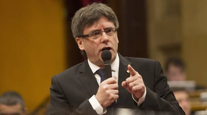 Puigdemont, en la sesión de control de este miércoles.