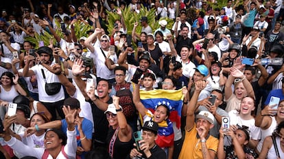 People protesting the election results that awarded Nicolás Maduro with a third term, in Caracas, July 30, 2024. 