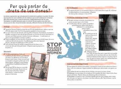 La ilustración del libro, que será editado en catalán por Ediciones Del Serbal, incluye en uno de sus capítulos un apartado dedicado a la situación de agravio y violencia que sufren algunas mujeres. Abajo, viñeta del mismo libro.