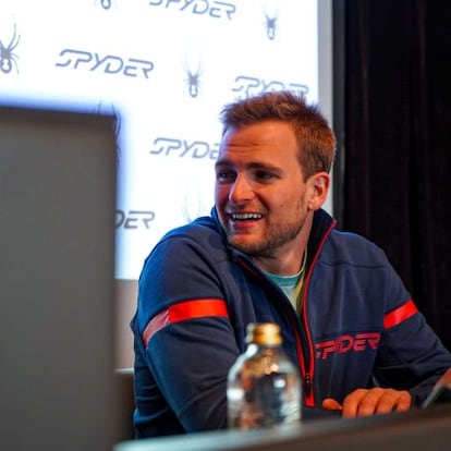 Alexandros Ginnis during a press conference in Andorra.