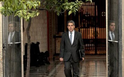 El portavoz del Gobierno catalán, Francesc Homs, en el Palau de la Generalitat.