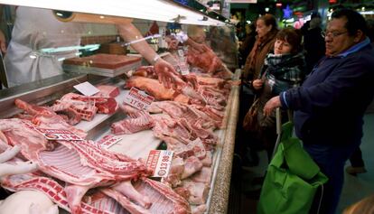 Una carnisseria al Mercat de Maravillas (Madrid).