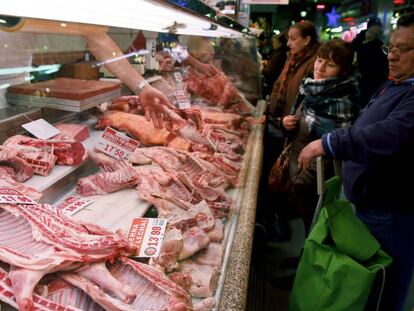 Una carnisseria al Mercat de Maravillas (Madrid).