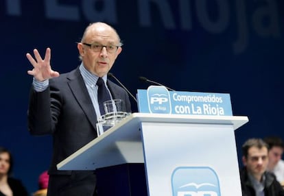 El ministro de Hacienda y Administraciones Públicas, Cristóbal Montoro, hoy en La Rioja.