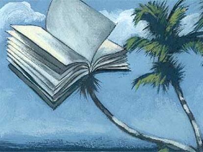 Dibujo de un libro-palmera