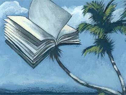 Dibujo de un libro-palmera