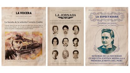 Este conjunto de portadas recoge los protagonismos de las mujeres peruanas en un espacio masculinizado como el mundo obrero
