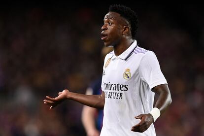 Vinicius Júnior, durante el Barcelona-Real Madrid del pasado domingo en el Camp Nou.