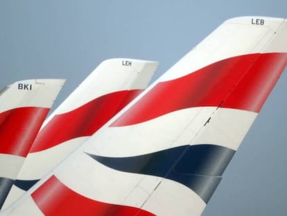Colas de aviones de British Airways.