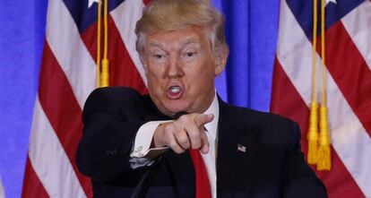 Donald Trump, en la rueda de prensa en la que se enfrentó con un informador.