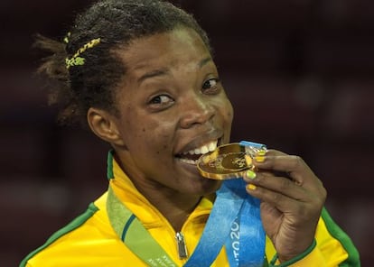 Joice Souza, medalha de ouro na luta livre feminina 58 kg.