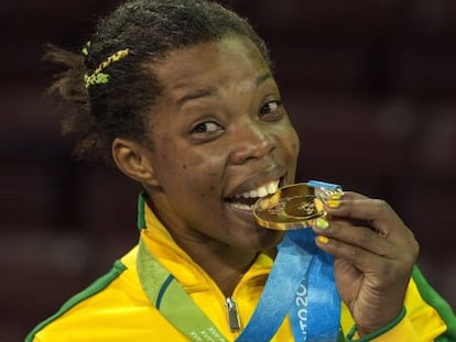 Joice Souza, medalha de ouro na luta livre feminina 58 kg.