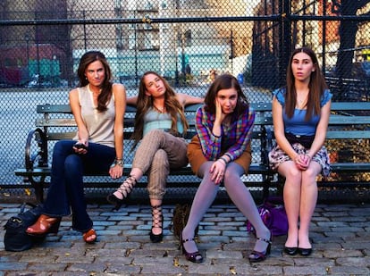 Sello ‘cool’. Allison Williams, Jemima Kirke, Lena Dunham y Zosia Mamet (de izquierda a derecha), protagonistas de ‘Girls’, son hijas de conocidas figuras del ambiente liberal y artístico de Nueva York.