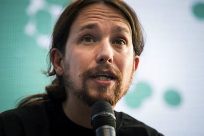 GRA398. MADRID, 25/09/2016.- El líder de Podemos, Pablo Iglesias, durante la clausura hoy de la Universidad del partido en la Universidad Complutense de Madrid. EFE/Luca Piergiovanni