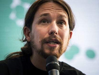 GRA398. MADRID, 25/09/2016.- El líder de Podemos, Pablo Iglesias, durante la clausura hoy de la Universidad del partido en la Universidad Complutense de Madrid. EFE/Luca Piergiovanni