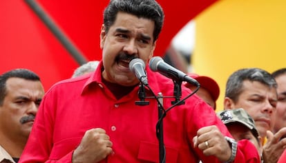 Nicolás Maduro gesticula durante un acto gubernamental en Caracas.