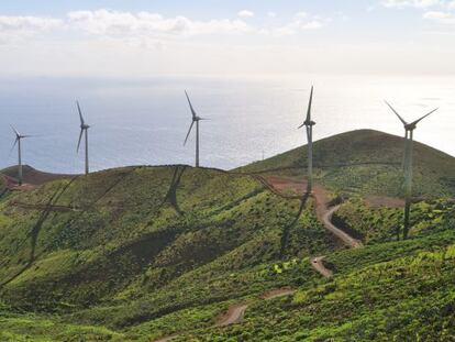 The wind-power plant on the Canary Island of El Hierro.