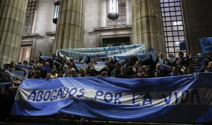 Una manifestación contra el aborto en Argentina. 