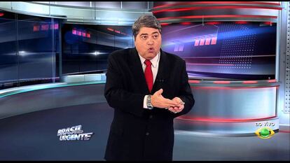 El periodista José Luiz Datena, en una emisión de 'Brasil Urgente'.