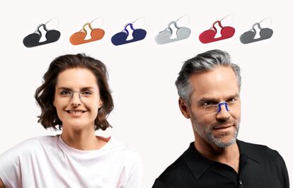 Este modelo de gafas sin patillas es unisex y se puede encontrar en seis colores.