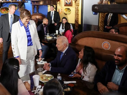 Joe Biden, en un restaurante mexicano en Las Vegas.
