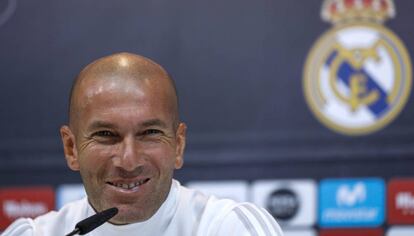 Zinedine Zidane, en rueda de prensa, previa al partido ante el Girona