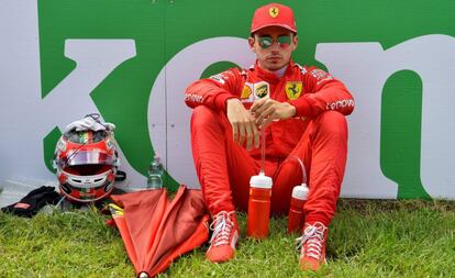 Charles Leclerc, antes del Gran Premio de Italia.