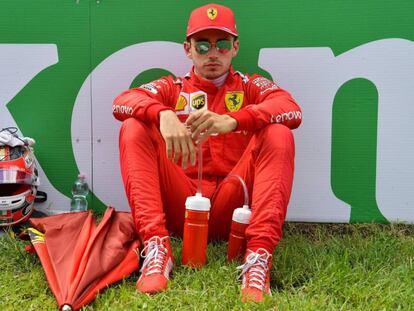 Charles Leclerc, antes del Gran Premio de Italia.