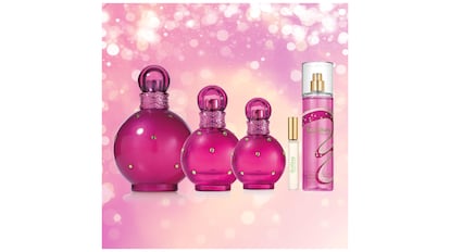 Perfume disponible en distintos tamaños.