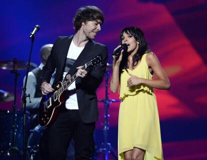 El Sueño de Morfeo en un ensayo para Eurovisión