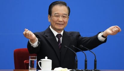 El primer ministro chino, Wen Jiabao, durante la asamblea del PCCh.