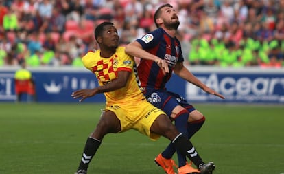 Imagen del partido que enfrentó al Huesca y al Nástic en 2018.