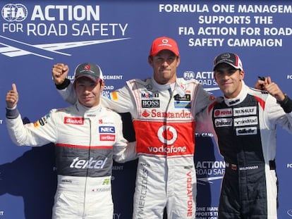 Kobayashi, Button y Pastor Maldonado, los más rápidos.