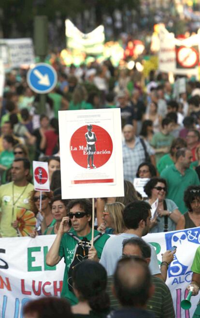 Participantes en la manifestación del miércoles 14 de septiembre contra los recortes en educación.