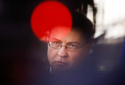 El vicepresidente de la Comisión Europea, Valdis Dombrovskis, el pasado 17 de enero en Bruselas.