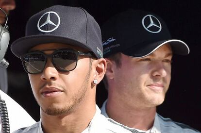 Hamilton y Rosberg, ayer en Monza.