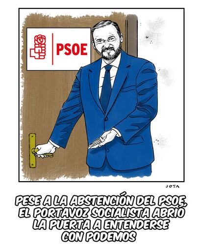 Pese a la abstención del PSOE, el portavoz socialista abrió la puerta a entenderse con Podemos. 
