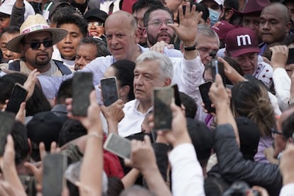 Andrés Manuel López Obrador, durante la marcha a la que convocó en noviembre de 2022.