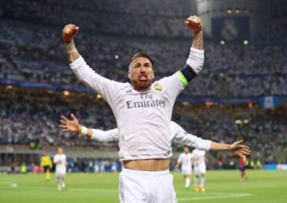 FOTOGALERÍA | Sergio Ramos festeja durante el partido.