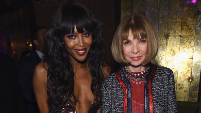 Anna Wintour y la modelo Naomi Campbell en un evento en Nueva York en abril de 2016. 