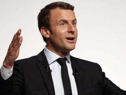 Emmanuel Macron durante un acto de la campaña en Chatellerault, el 28 de Abril.