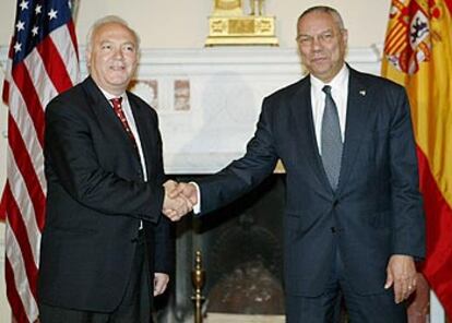 El ministro de Exteriores, Miguel Ángel Moratinos, y el secretario de Estado de EE UU, en Washington.