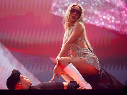 Bad Gyal, durante el concierto en el Palau Sant Jordi de Barcelona.