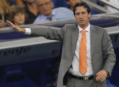 Unai Emery, en el banquillo del Valencia.