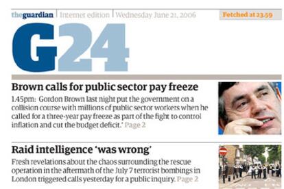 Versión de prueba del nuevo periódico que ofrece la edición digital del 'Guardian'.