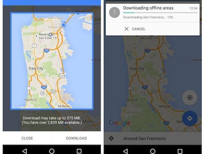 Mapa de San Francisco en un móvil Android.