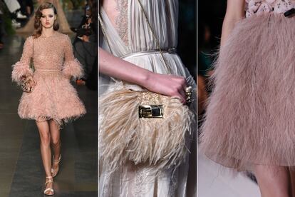 Plumas y más plumas
	

	Elie Saab o Giambattista Valli (entre otros) apuestan por las faldas, complementos y detalles de plumas y sucedáneos.