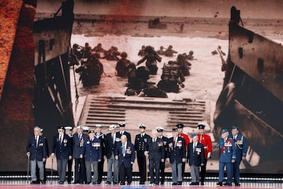 Un grupo de veteranos durante las conmemoraciones del Día D en Portsmouth (Reino Unido).
