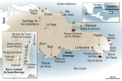 Mapa de Santo Domingo y República Dominicana.